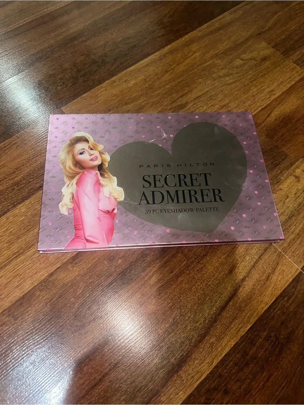Paris Hilton Secret Admirer 39 PCS eyeshadow palette featuring a pink heart
